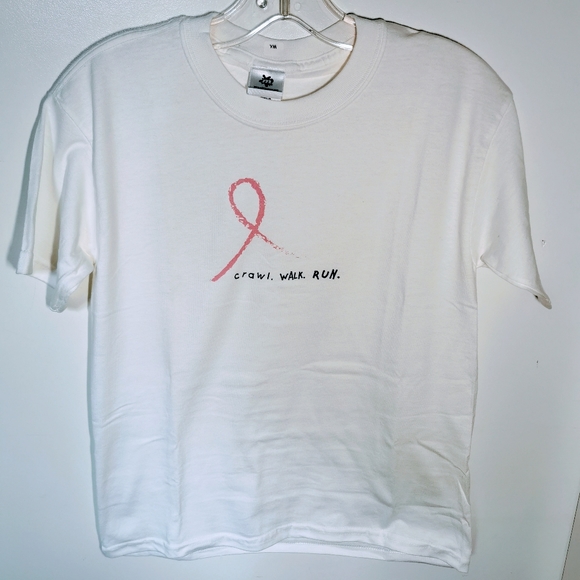 MILK FACTORY DESIGNS | Pink Ribbon Tee | crawl. WALK. RUN. - Picture 3 of 9